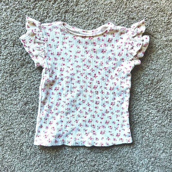 Zara ruffle short-sleeve floral tee, 3-4 years - Picture 2 of 5